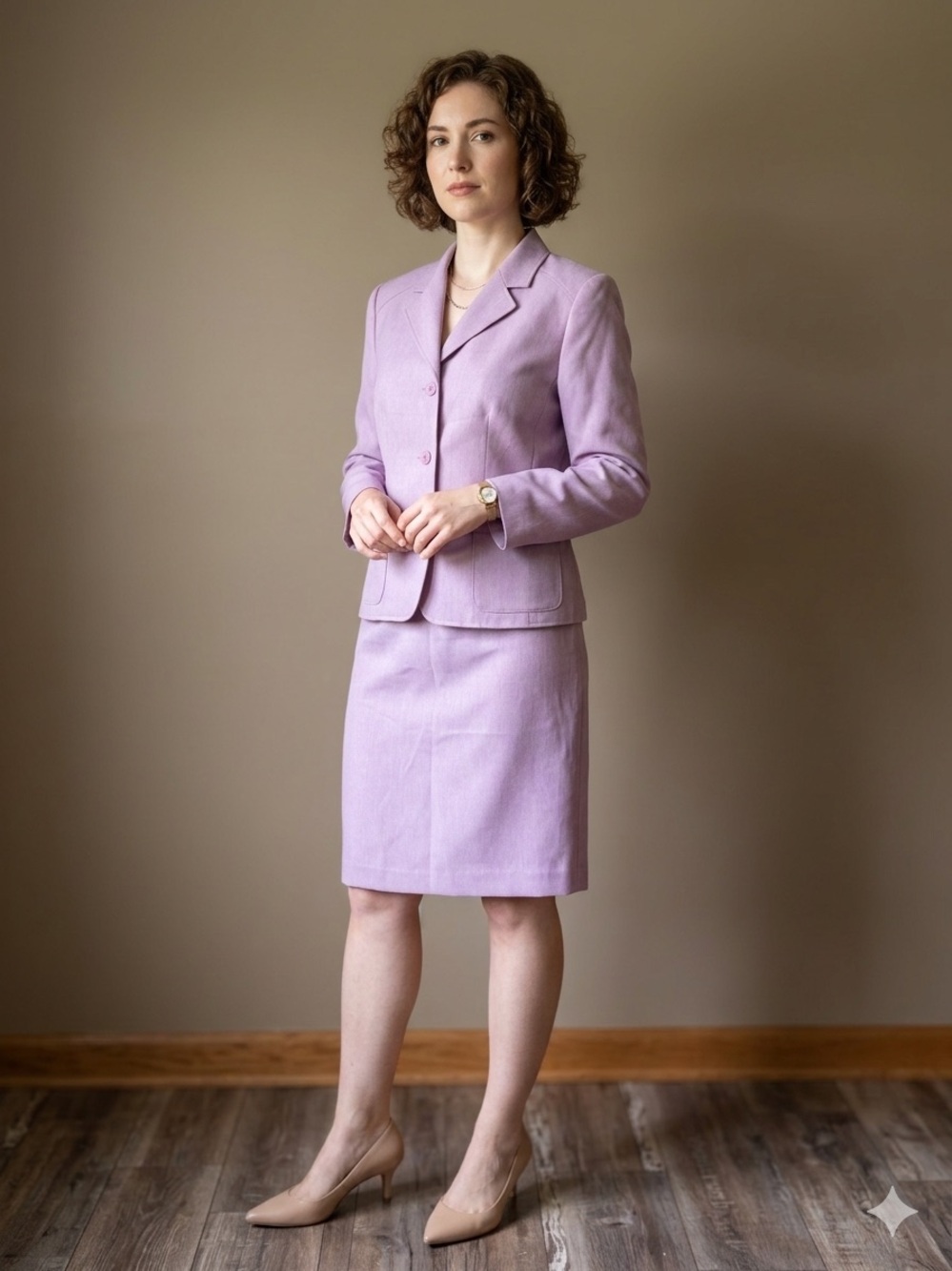 Vintage Intrigue New York Pastel Lilac Skirt Suit Set – Size 6